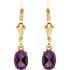 Amethyst Earrings In 14K Yellow Gold. Polished to a brilliant shine.