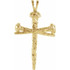 This 10K yellow cross pendant features a unique nail design, measuring 43x29.50 mm.