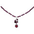 This lovely eye catching 18" necklace of genuine rhodolite garnet and freshwater cultured dyed pearls with a secured lock in sterling silver.