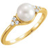 Celebrate their June birthday with this delightful cultured pearl and diamond ring.