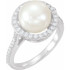 Celebrate their June birthday with this delightful cultured pearl and diamond ring.