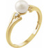 Celebrate their June birthday with this delightful cultured pearl and diamond ring.