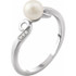 Celebrate their June birthday with this delightful cultured pearl and diamond ring.