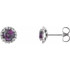 Mesmerizing with magical color, this pair of lab-grown alexandrite and diamond earrings make a stylish statement.