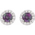 Mesmerizing with magical color, this pair of lab-grown alexandrite and diamond earrings make a stylish statement.