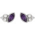 Mesmerizing with magical color, this pair of lab-grown alexandrite and diamond earrings make a stylish statement.