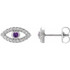 Add a splash of delightful color to your lobes with these platinum earrings adorned with sparking amethyst stones