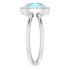 Dainty and feminine, this gemstone ring sets an elegant tone. The ring is set in platinum.