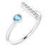 Dainty and feminine, this gemstone ring sets an elegant tone. The ring is set in platinum.