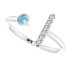 Dainty and feminine, this gemstone ring sets an elegant tone. The ring is set in platinum.