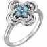 Dainty and feminine, this gemstone ring sets an elegant tone. The ring is set in platinum.