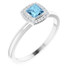 Dainty and feminine, this gemstone ring sets an elegant tone. The ring is set in platinum.