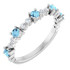 Dainty and feminine, this gemstone ring sets an elegant tone. The ring is set in platinum.