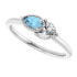 Dainty and feminine, this gemstone ring sets an elegant tone. The ring is set in platinum.