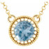 Regal and radiant, this exquisite fashion pendant was designed to captivate the December-born birthday girl. Crafted in cool 14K yellow gold, the eye is drawn to the mesmerizing 5.0mm round-shaped, swiss blue topaz center stone. Polished to a brilliant shine, this pendant suspends from an 18.0-inch cable chain.