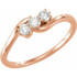 A three-stone ring, also known as a trilogy or trinity ring, symbolizes the past, present, and future of a relationship. The center stone represents the present, while the side stones represent cherished memories from the past and the promise of a future together.