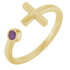 Share your faith when you wear this gemstone cross ring in 14k yellow gold.