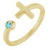 Share your faith when you wear this gemstone cross ring in 14k yellow gold.