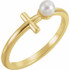Share your faith when you wear this gemstone cross ring in 14k yellow gold.