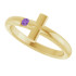 Share your faith when you wear this gemstone cross ring in 14k yellow gold.