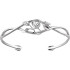 This 14K white gold Diamond Infinity-Inspired Cuff Bracelet with Leaf Design.
