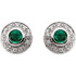 Fashionable and elegant, flaunt the ravishing beauty of these special earrings. Beautifully framed with 1/10 ct. t.w. of dazzling diamond accents, these earrings features two 3.50mm round gemstone emeralds that glisten beautifully. These luxurious 14K white gold posts secure comfortably with friction backs. A thoughtful gift for the May birthday girl.