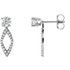 Open diamond-shape earring jackets hang from studs (not included), with 0.25 cts. t.w. diamond accents in 14k white gold.