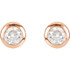 These are a beautiful pair sparking center diamonds in these lovely earrings. Crafted in romantic 14K rose gold, the earrings have a total diamond weight of 1/2 carat and are secured with friction backs. 