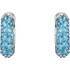 Sparkling and elegant, Swiss Blue Topaz earrings are a thoughtful look for December birthday girl. A magical look she's certain to adore, these earrings secure comfortably with hinged backs.