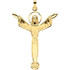 Crafted from high-polished 14K yellow gold, this crucifix pendant measures 41.00x29.00mm. Polished to a brilliant shine.