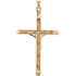 Faith meets fashion in this striking crucifix pendant. This crucifix pendant is in 14k yellow gold and measures 43.00x29.00mm. Polished to a brilliant shine.