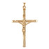 Faith meets fashion in this striking crucifix pendant. This crucifix pendant is in 14k yellow gold and measures 43.00x29.00mm. Polished to a brilliant shine.