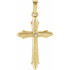 Accented hollow cross diamond pendant in 14K yellow gold that measures 22.50x15.50mm and has a bright polish to shine.