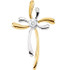 A divine symbol of faith, this perfectly cross pendant is crafted in 14K gold. Diamonds are 1/10 ct. tw., G-H in color, and SI1 in clarity. Polished to a brilliant shine.