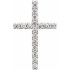A deep and devoted connection to faith is something to honor. Express loyalty with a magnificent cross pendant. Although the design is straightforward, this pendant's elegance is unsurpassed. Sparkling round diamonds totaling 1/4 ct. outline the platinum pendant.
