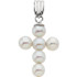 Celebrate your faith with classic beauty and a touch of flair. This 14k white gold freshwater cultured pearl cross pendant measures 19.75x14.5mm and has a bright polish to shine. 