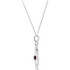 A single genuine, AA grade mozambique garnet gemstone combines with sixteen, prong-set, full-cut diamonds set in high-polished to create this vintage-style, pattée cross dangle necklace. Measures approximately 15/16" in length (including decorative bail) and comes with an 18" chain.