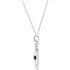 A single genuine, AA grade mozambique garnet gemstone combines with sixteen, prong-set, full-cut diamonds set in high-polished to create this vintage-style, pattée cross dangle necklace. Measures approximately 15/16" in length (including decorative bail) and comes with an 18" chain.