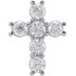 Diamond cross pendant in 14K white gold measures 16.90x12.95mm and radiant with 1 1/4 ct. tw. Polished to a brilliant shine.