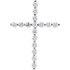 Diamond cross pendant in 14K white gold measures 37.25x26.50mm and radiant with 1 1/2 ct. tw. Polished to a brilliant shine.