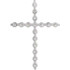 Diamond cross pendant in 14K white gold measures 37.25x26.50mm and radiant with 1 1/2 ct. tw. Polished to a brilliant shine.