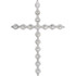 Diamond cross pendant in 14K white gold measures 37.25x26.50mm and radiant with 1 1/2 ct. tw. Polished to a brilliant shine.