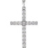 A deep and devoted connection to faith is something to honor. Express loyalty with a magnificent cross pendant. Although the design is straightforward, this pendant's elegance is unsurpassed. Sparkling round diamonds totaling 1 1/4 ct. outline the 14K white gold pendant.