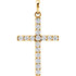 Sixteen brilliant-cut round diamonds are beautifully set in a sparkling prong setting in this stunning diamond cross pendant in 14k yellow gold.