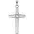 Diamond cross pendant in 14k gold measures 23.00x14.00mm and radiant with .04 ct. tw. Polished to a brilliant shine. Chain sold separately!