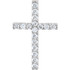 Crafted from platinum, this shimmering cross pendant is covered with round brilliant cut diamonds weighing approximately 3/4 ct. tw. and has a bright polish to shine.