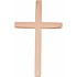 This solid cross pendant has an elegant design in 14K rose gold. Polished to a brilliant shine and measures 25.75x15.75mm.