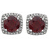 Beautiful sterling silver Mozambique Garnet January birthstone diamond earrings with .015 ct tw. Say "I love you" to any woman in your life; a friend, mother, wife, girlfriend, daughter.