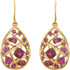 Rhodolite Garnet Nest-Design Dangle Earrings In 14K Yellow Gold measures 35.60x16.10mm and has a bright polish to shine.