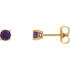 Classic and sophisticated, these genuine amethyst stud earrings are a lovely look any time. Fashioned in sleek 14K yellow gold, each earring features a 4.0mm round purple amethyst in a durable four-prong setting. Polished to a brilliant shine, these earrings secure comfortably with friction backs.